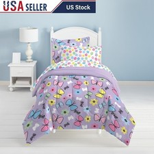Sweet Butterfly Complete Bedroom Ensemble Comforter Set Kids Twin Bedding New