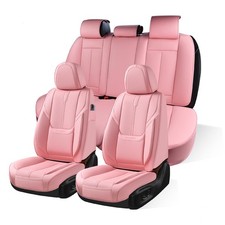 Homostarry Pink Car Seat Covers Nappa Leather Full