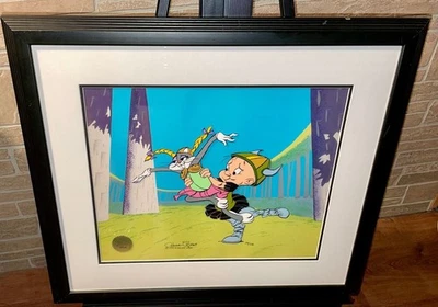 Bugs Bunny Cel Warner Bros What's Opera Doc IV Elmer Fudd Signed Chuck Jones - Image 1 of 4