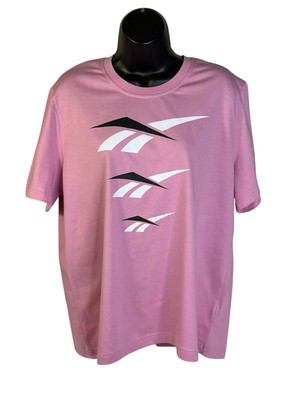 Reebok Womens Classic Vector Logo Graphic T-Shirt Pink 1X 16W 
