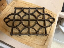 Heavy Duty Cast Iron Trivet 12" x 7" inches 2+ Lbs Free S/H
