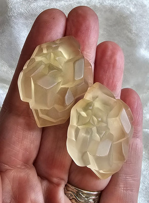 Vtg 1950s NAPIER Translucent Lucite ICE Clip Earrings 1.5'' Statement Rare!