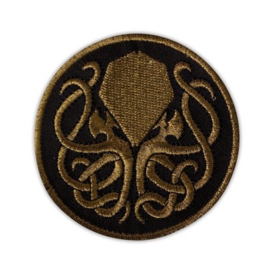 Cthulhu Vintage Gold Patch/Abzeichen bestickt
