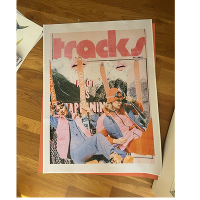 Tracks Magazine Skiing Collage Pop Art Paper Poster Print, Unframed