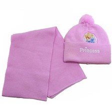 Disney Princess Toddler Girl's Purple Hat  Scarf Winter Set Sz. 2-4T