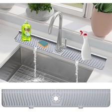 Silicone Faucet Drain Mat Drip Catcher Tray Kitchen Sink Splash Guard Slip Pad