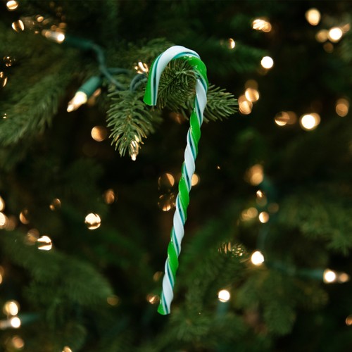 Northlight 12ct Green and White Twist Candy Cane Christmas Ornaments 6" - Picture 2 of 6