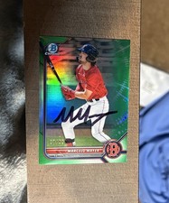 2022 Bowman Chrome Marcelo Mayer Green Refractor Autograph /99 Red Sox #BCP-126
