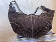 Coach Signature Brown Canvas Hobo Shoulder Bag Y2K Vintage Rare