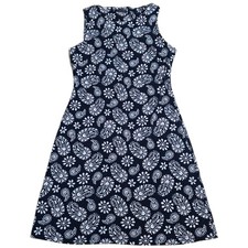 Tommy Hilfiger Paisley Floral Mini Dress Women's Size 6 Navy White Sleeveless