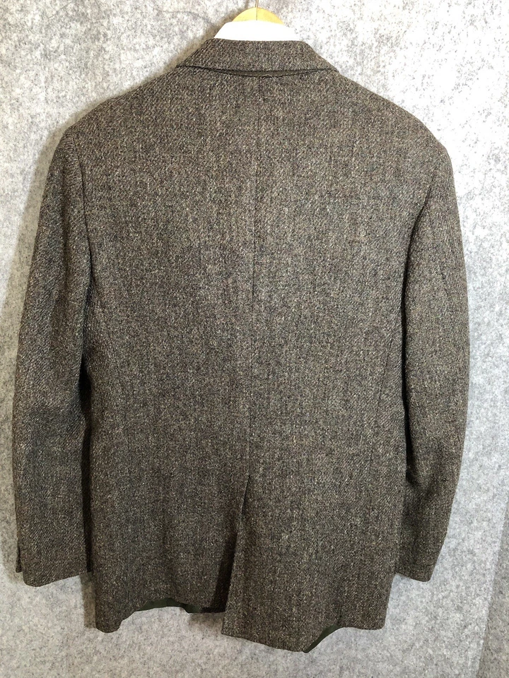 Blazer Chaqueta Abrigo Deportivo Vintage Tweed Hombres 42L Verde 100% Lana Beacon Hill EE. UU. Foto 4 de 4