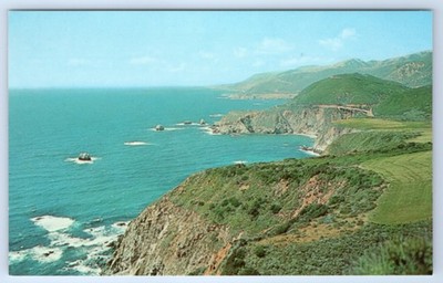 Vintage Postcard California Coastline Highway 1 Point Lobos Monterey Carmel CA