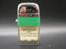 Vintage Scripto Peoples Bank & Trust Cedar Rapids, IA Advertising Lighter