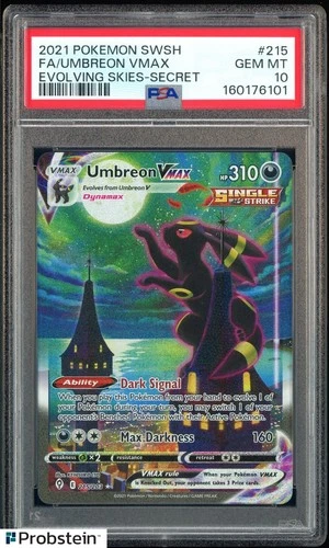 2021 Pokemon SWSH Evolving Skies Secret #215 FA Umbreon VMAX PSA 10 GEM MINT