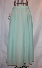 Light Green Crepe Full Skirt Josephine Chaus XS/8 Lined Side Zip Tea Length 90's