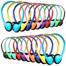 15 PCS Bulk Classroom Headphones For Kids School Wired 3.5mm 10 Mix Color