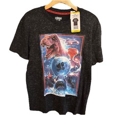 New Jurassic Park Universal Mineral Wash Graphic Tee Galaxy ET Jaws Adult Medium