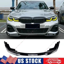 GT Style M Sport Gloss Black Front Bumper Lip 3PCS For 19-22 BMW G20 330i M340i