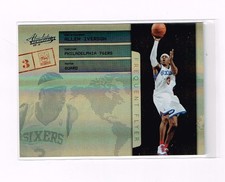 ALLEN IVERSON 2009-10 ABSOLUTE FREQUENT FLYER CARD # 38/100 PHILADELPHIA 76ERS