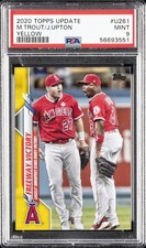 2020 TOPPS UPDATE YELLOW #U261 JUSTIN UPTON/MIKE TROUT PSA 9