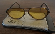 Ray-Ban Vagabond Tortoiseshell Aviators Amber Lens Vintage B L Bausch Lomb Case