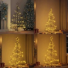 Weihnachts-Tannenzapfenbaum mit St&auml;nder Schwarz Stahl Weihnachtsdeko vidaXL