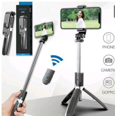 Selfie Stick -L02 Wireless Bluetooth Connectivity 1 Meter Long Stick with  Tripod | eBay