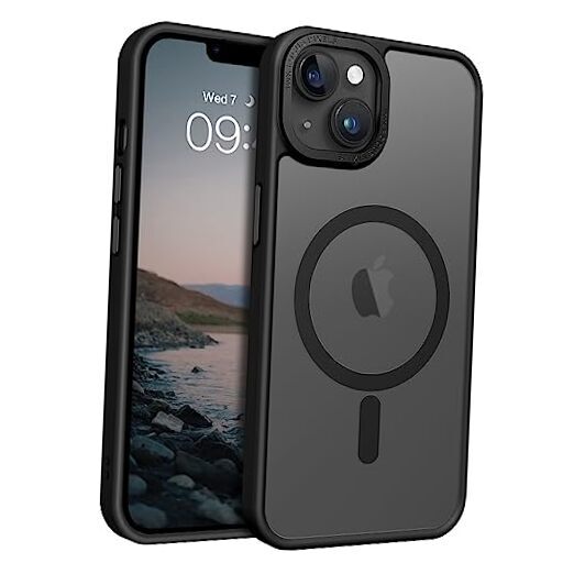 Magnetic for iPhone 13 Case & iPhone 14 Case [Compatible with Magsafe] Black