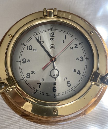 Bey Berk International Clock Nautical Porthole Brass & Wood Works Made in USA - Picture 8 of 24