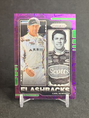 2021 PRIZM Carl Edwards Flashbacks Purple Velocity /199 #75  $1 SHIPPING AVAIL
