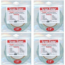 Scor-Tape/ Be Creative 1/8" (0.125") x 27 yards Double-sided Adhesive 4 Roll Lot