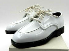 AFTER SIX "MODERN CELEBRATION" PATENT LEATHER WHITE DRESS SHOES YOUTH SIZE:10M