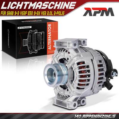 Lichtmaschine Generator 140A 12V für Saab 9-3 YS3F E50 9-3X YS3 2.0L 2-Polig  