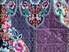 Johnny Was Saba Reversible Large Beach Towel Flower Purple Floral Blue Bag NEW