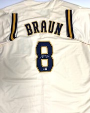 Brewers MVP Outfielder RYAN BRAUN Signed Custom Replica Cream Jersey AUTO - BAS