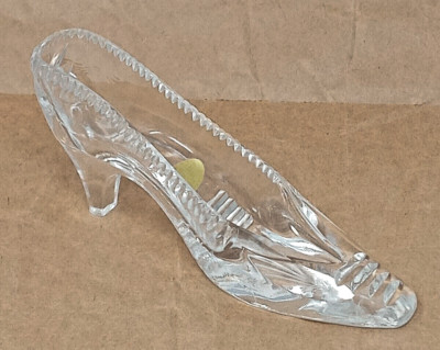 Lead Crystal Shoe Clear Glass Slipper Boyne Valley Ireland ? Hand Crafted euc