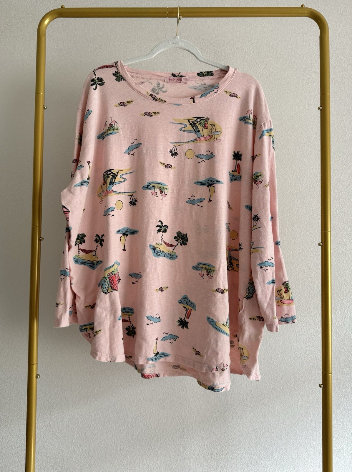 FRESH PRODUCT "BEACHY KEEN" CATALINA TOP ROSA BLUSH DONNA TG 3X