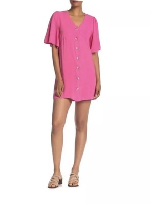 good luck gem button front midi dress