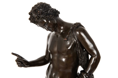 Grand Tour Italian Antique Bronze Sculpture of Narcissus by Giorgio Sommer - Picture 7 of 24