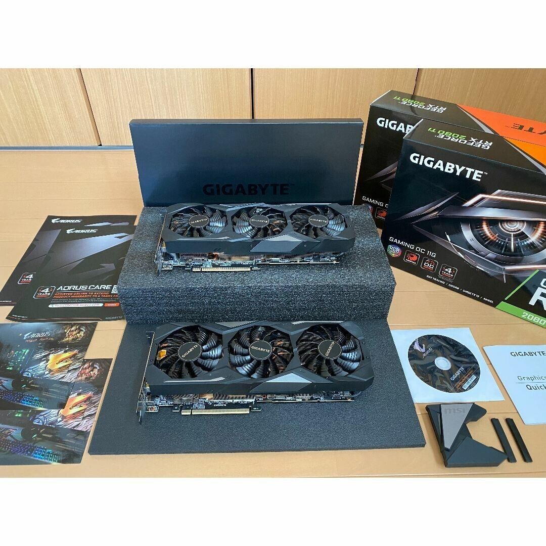 RTX 2080 Ti 11GB GV-N208TGAMING-OC-11GC x2 with MSI NVLink RTX 2080 Ti 11GB GV-N208TGAMING-OC-11GC x2 with MSI NVLink