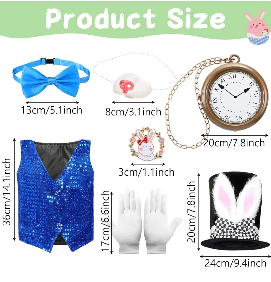 Kids Easter Bunny Rabbit Fancy Dress Costume(140cm See 2nd Pic For Measurements) - Image 3 of 4