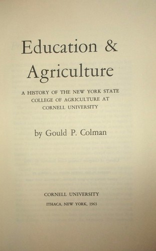 EDUCATION & AGRICULTURE-History-New York State College of Agriculture Cornell HC - Picture 3 of 11