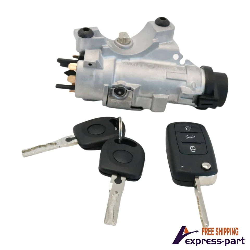 For Audi 98-09 A4 Quattro Ignition Lock Cylinder Assembly With Key Shells - Image 2 of 4