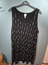 H&M Size XL Extra Large Black Sleeveless Knee Length Stretch Dress (125/105/v)