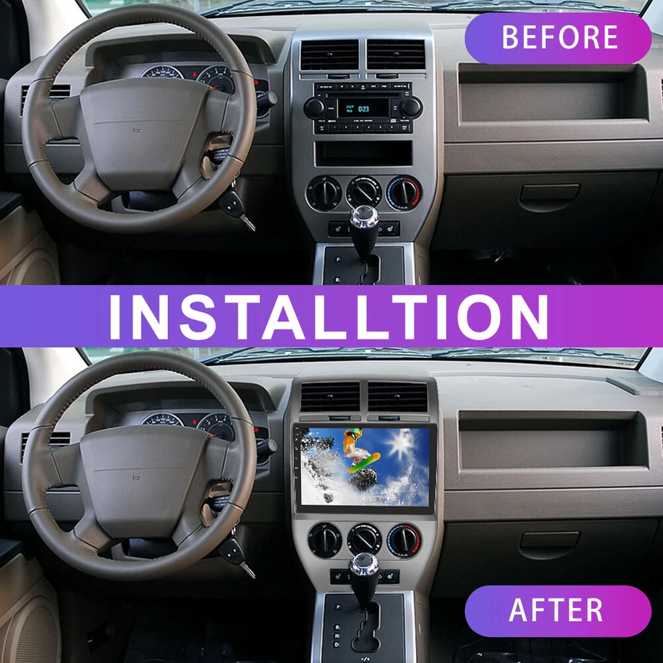 Radio estéreo para automóvil Android 12 CarPlay GPS NAVEGACIÓN para Jeep Patriot Compass 2007-2010 Foto 2 de 4