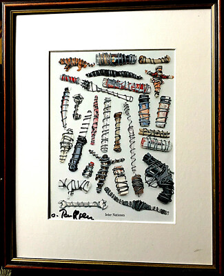 C.O.PAEFFGEN >Inter Nations HAND-SIGNIERT. Multiple 24x20cm mit Rahmen, GESCHEN