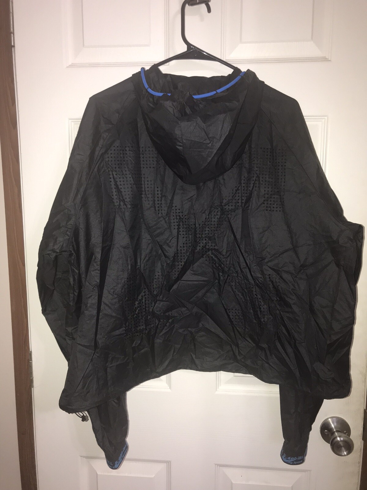 OFF WHITE X NIKE BIANCO SPORCO x Nike giacca Windbreaker da donna nera blu taglia XL NUOVA AUTENTICA