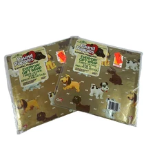 Vintage Pound Puppies Gift Wrap Paper Lot of 2 New Dogs