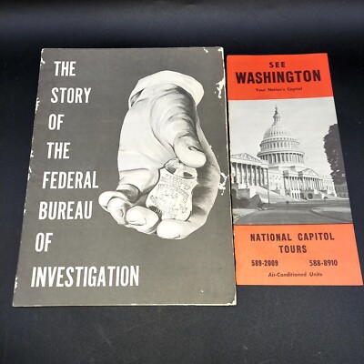Vintage The Story Federal Bureau Investigation Booklet & Washington DC FBI tour