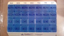 WEEKLY PILL MEDICINE ORGANIZER DISPENSER STORAGE CASE 4 TIMES DAILY FOR 7 DAYS